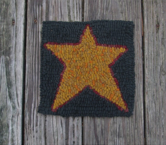 Beginner STAR FISH Primitive Rug Hooking KIT WITH #8 CUT WOOL STRIPS