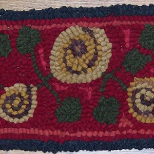 Antique Posies Runner II Complete Primitive Rug Hooking Kit | Etsy