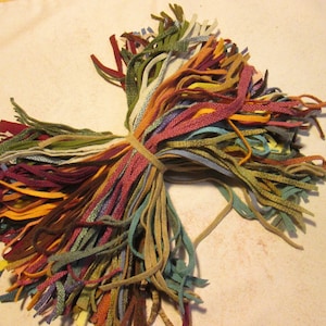 200 #6 Multi color mix rug hooking or punch needle wool fabric strips
