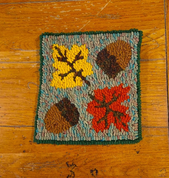Primitive Rug Hooking Kits Beginner Sunflower On Mixed Blues
