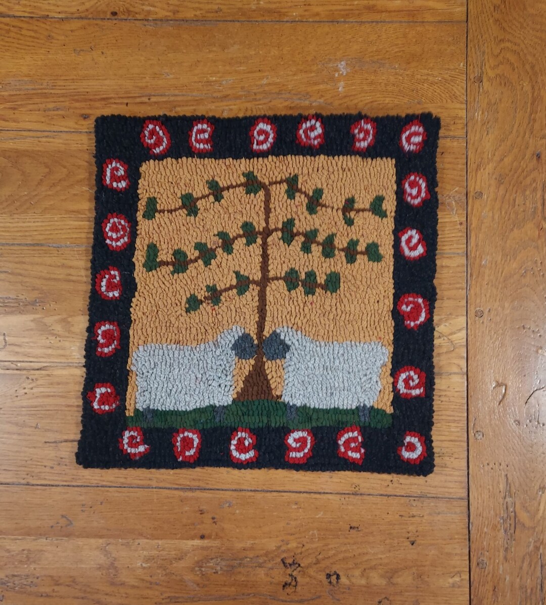 Shading Rug Hooking Patterns 40% OFF: Two Sheep in the Shade Primitive Rug Hooking Kit by Sharon ...