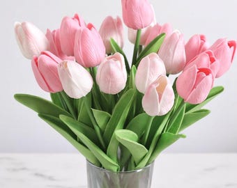 5/10Pcs Fake Tulip Bouquet for DIY Floral Arrangements | Artificial tulip Flowers for Wedding & Party Decor | Home Garden Vase Decor
