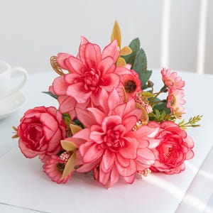 Seide Dahlie Rose Daisy künstliche Blume | Hochzeitsstrauß Wohnkultur | DIY Box, Party & Brautblumenschmuck