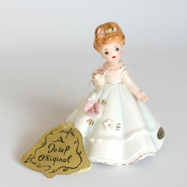 Vintage Josef Original Wedding Belle Porcelain Bell Figurine Collectible Bridal Shower Gift