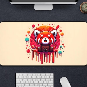 Kawaii Mousepad, Large Gaming Mouse Pad, Cute Deskmat for Home Office, Desk Decor, Perfect Gift for Her & Him, Adorable Red Panda
