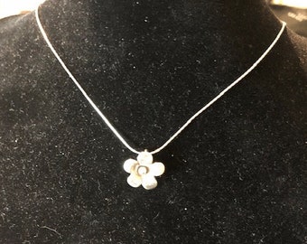 Sterling Silver Hill tribe blossom flower Necklace, trendy flower necklace, hill tribe silver, birthday gift necklace, christmas gift