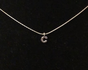Sterling Silver Initial Necklace, hanging letter necklace, initial necklace, initial pendant, letter necklace, free shipping