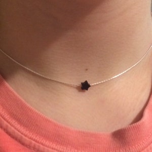 100% Sterling Silver Black Onyx Star Necklace, black onyx, delicate Necklace,Star Necklace, trending sterling silver necklace