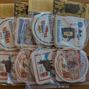 Vintage German Beer Coasters  Brewery Hofbrau Lot of 40 Gift Packs Charles Zahn  Oktoberfest