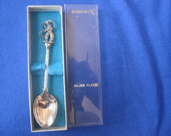 Vintage English Silver Plated Collectors Spoon Cowboy Rare