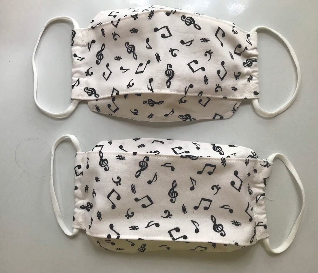 Music Note Mask Music Notes 3-D Style Masks, Ivory With Black Music Notes - Etsy
