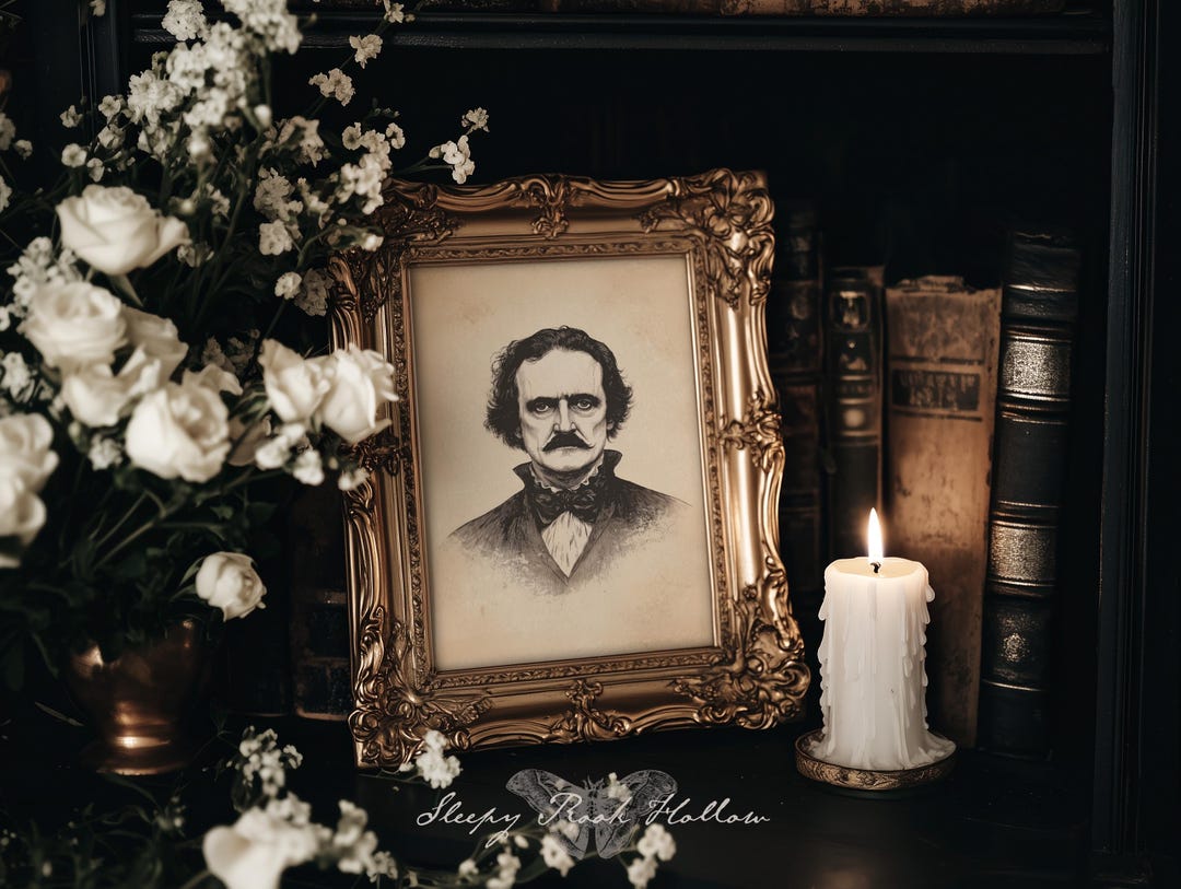 Edgar Allen Poe | Minimalist Printable Wall Art, Gothic Home Decor ...