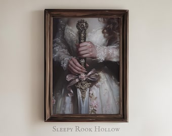 Princesses Sword | Printable Wall Art, Coquette Room Decor, Victorian Dark Academia Print, Vintage Aesthetics, Baroque Gallery Oil Painting