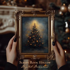Christmas Tree | PRINTABLE Wall Art, Christmas Decoration, Moody Vintage Holiday Decor, Dark Academia Print, Victorian Goth Aesthetic