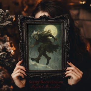 Jack Frost | PRINTABLE Wall Art, Creepy Christmas Decoration, Dark Aesthetic, Norse Mythology Print, Goth Holiday Art, Spooky Oil Painting