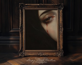 Lovers Eye | Moody Printable Wall Art, Victorian Gothic Home Decor, Vampire Aesthetic Print, Dark Romance Digital Oil Painting, Goth Gift