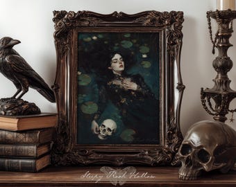 Macabre Ophelia Printable | Moody Victorian Gothic Wall Art (Digital Download)