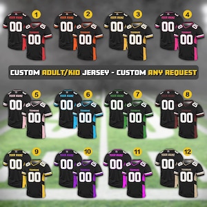 Custom Team Name Number Football Jersey for Men Women Youth Preschool, Game Day Outfit, Custom Football Team Jersey Gifts For Football Fans