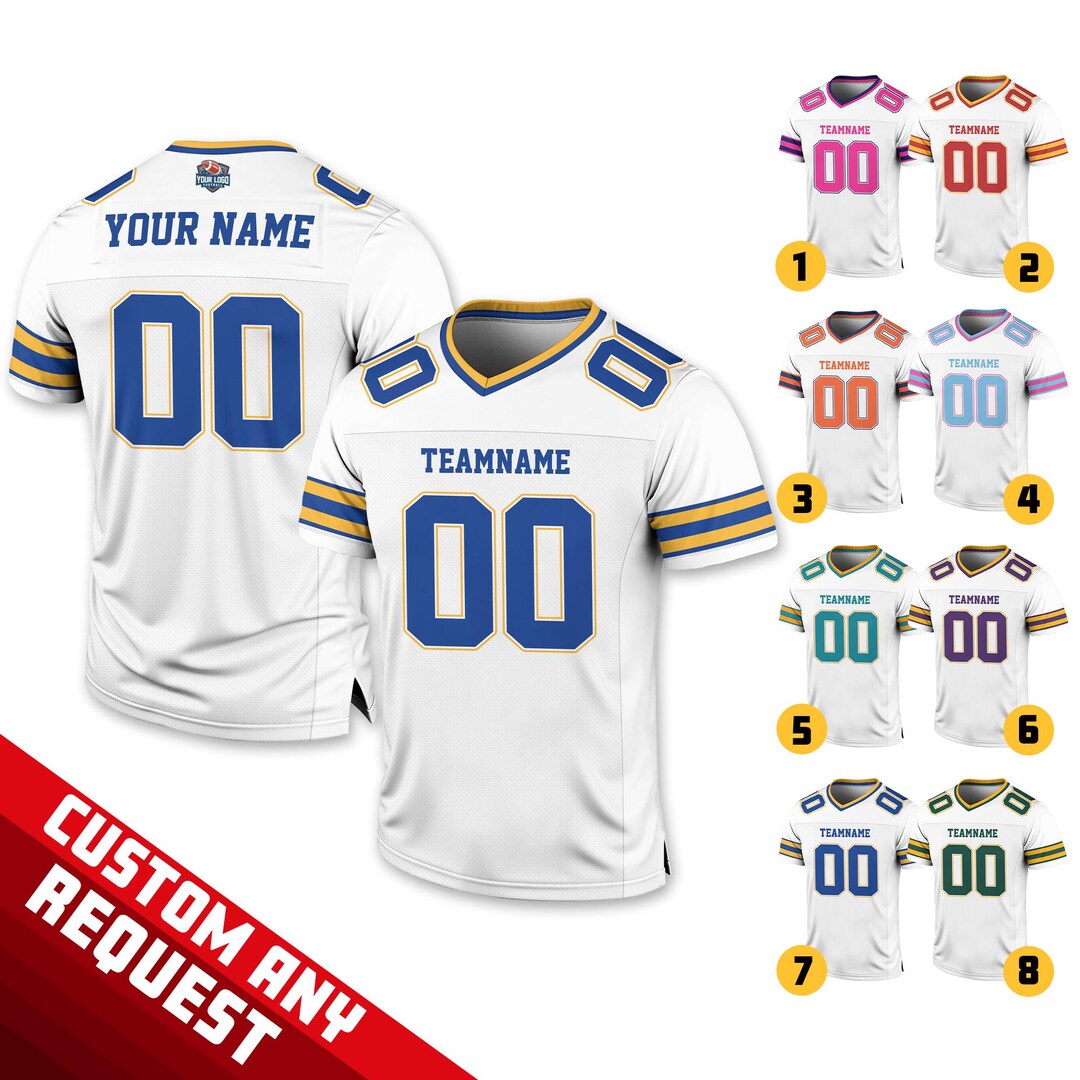 Personalized Football Team Jersey, Custom Front Back Football V
