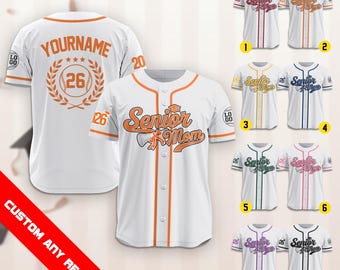Personalized Senior Mom Baseball Jersey, Custom Name & Number Senior Mom 2026 Baseball Jersey, Senior Baseball Mom Shirt, Gift For Mom