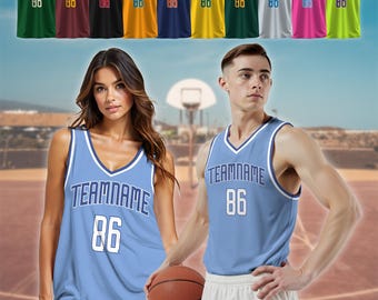 Personalized Basketball Jersey Team Name & Number for Basketball Fan Lovers Players, Custom Basketball Team Gift, Game day outfit
