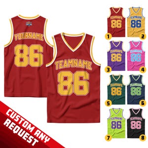 Personalisiertes Team Name Basketball Jersey für Erwachsene Jugend Kind, Spieltag Outfit, Basketball Jersey für Basketball-Fan-Liebhaber-Player