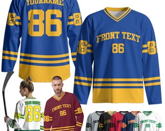 Personalized Ice Hockey Jersey, Custom Ice Hockey Men Women Youth, Hockey Jersey Uniform For Hockey Fans Hockey Sweatshirts for men