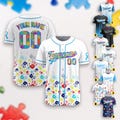 Personalized Autism Awareness Baseball Jersey, Custom Name Number Puzzle Autism Baseball Jersey Autism Support, Autism Warrior Jersey product logo