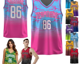 Personalized Team Name & Number Basketball Jersey for Fan Lovers Players, Custom Team Jersey Shirts, Basketball Lover Gift Birthday Jersey