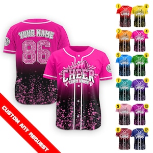 Personalized Glitter Cheer Jersey for Adult Kid, Custom Team Name Number Baseball Jersey, Faux Cheer Glitter, Cheerleading Mom, Cheerleader