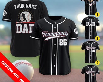 Maglia da baseball personalizzata con nome, numero e logo per papà, regalo personalizzato per la festa del papà per la famiglia, regalo per il marito, regalo per il papà