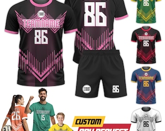 Anpassad fotbollströja för män och kvinnor, fotbollströja med logotyp, personlig fotbollsuniform, gåva för fans, pojke och flicka, fotbollsset