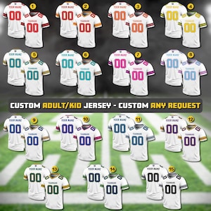Custom Team Name Number Football Jersey for Men Women Youth Preschool, Game Day Outfit, Custom Football Team Jersey Gifts For Football Fans