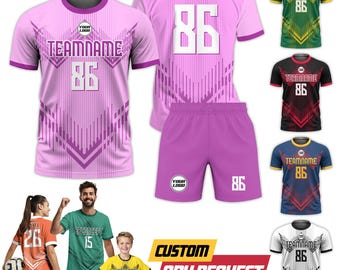 Camisa de futebol personalizada para homens, mulheres, jovens e crianças, nome do time personalizado, número, logotipo, camisa de futebol, presente para fãs, meninos e meninas, uniforme de futebol