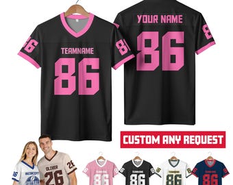 Custom Team Football Jersey Shirt for Men Women Preschool, Personalized Name Number College Football Mesh Polyester Jersey Gift for Fans