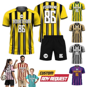 Customized Name Number Logo Soccer Jersey for Adult Kid Preschool, Personalized Jersey Shorts Set, Custom Jerseys For Game Day Soccer Gift