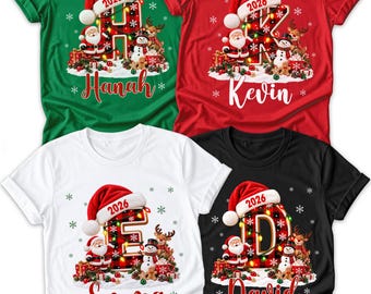 Custom Christmas Matching Shirt for Family Men Women Youth Kids,Family Reunion Shirt with Name Nickname,Custom Christmas Shirt Gift for Xmas