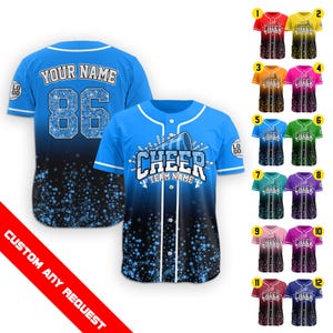 Personalized Glitter Cheer Jersey for Adult Kid, Custom Name Number Baseball Jersey, Faux Cheer Glitter, Cheerleading Mom, Cheerleader
