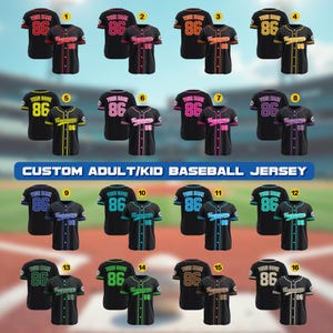 Personalized Baseball Jersey for Men Women Youth Kid, Custom Name Number Baseball Jersey, Game Day Outfit Baseball Lover Gift for Fans