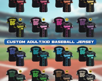 Personalized Baseball Jersey for Men Women Youth Kid, Custom Name Number Baseball Jersey, Game Day Outfit Baseball Lover Gift for Fans