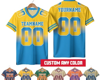 Custom Football Game day Shirt Jersey for Men Women Youth Preschool, Personalized Gradient Football Jersey Gift, Football fan jersey
