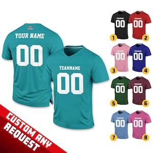 Kundenspezifisches Fußball-Team-Trikot für Männer Frauen Jugend Kind, personalisiertes Fußball-Trikot mit V-Ausschnitt für die Fußballfanliebhaber, Spieltag-Outfit für Fußballfans