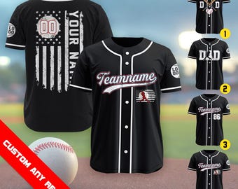 Maglia da baseball personalizzata con nome, numero e logo per papà, regalo personalizzato per la festa del papà per la famiglia, regalo per papà, regalo per marito