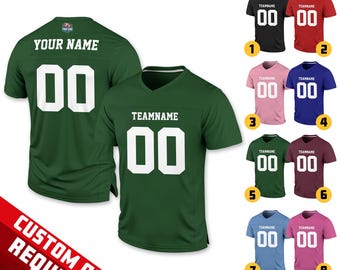 Personalized Football Team Jersey, Custom Front Back Football V-neck Jersey For Adult Kid, Football Fan Lovers Custom Team Sport Uniform