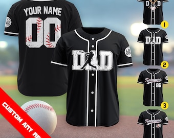 Maglia da baseball personalizzata con nome, numero e logo per papà, regalo personalizzato per la festa del papà per la squadra, regalo per il marito, regalo per papà, regalo per lui