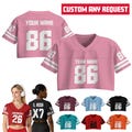 Personalize Crop top Football Jersey for Women and Fans, Custom Cheer Jersey Streetwear Shirts Tour Concert Shirt, Gift for Girlfriend product logo