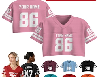 Camiseta de fútbol personalizada para mujeres y aficionadas, camisetas de porristas personalizadas, camisetas de calle, camisetas de conciertos de gira, regalo para novia.