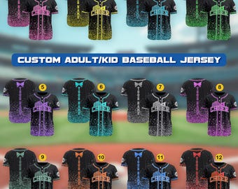 Personalized Glitter Cheer Mom Jersey Shirt, Custom Name Number Baseball Jersey, Gift for Cheer Mom, Cheerleading Mom Cheer Mama Shirt