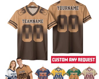 Custom Team Name Number Football Jersey for Men Women Youth Preschool, Personalized Gradient Football Jersey Gift, Football Game day Shirt