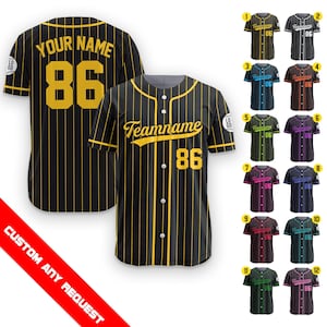 Personalized Team Name Number Baseball Jersey Pinstripe, Custom Baseball Jersey for Men Women Youth Kid,  Baseball Pinstripe Jersey Uniform